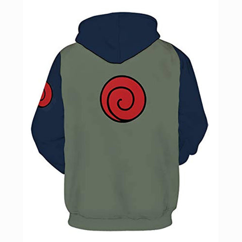 Image of Anime Naruto Hoodies Green 3D Print Pattern Pullover Hoodie