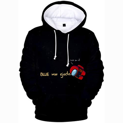 Image of Video Game Among Us Hoodie - 3D Print Black Funny Drawstring Pullover Sweater with Pocket