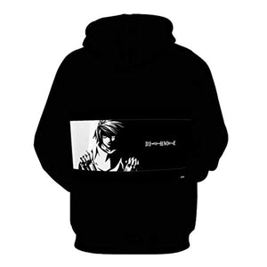 Anime Death Note Hoodie - Black 3D Print Pullover Hoodie