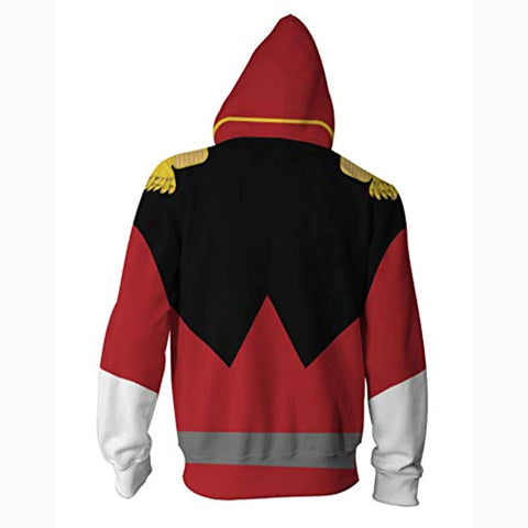 Image of Anime Gundam Jacket - 3D Print Red Zip Up Hoodie