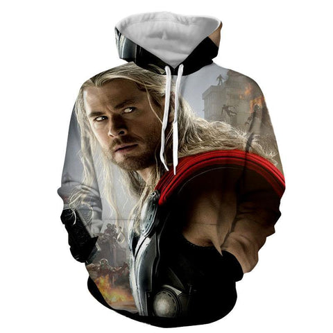 Image of The Avengers Thor Hoodies - Pullover White Hoodie