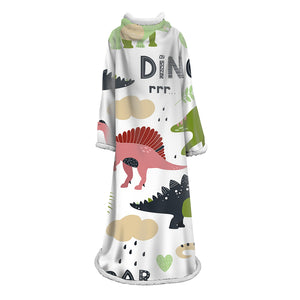 3D Digital Cartoon Printed Blanket With Sleeves-Cute Blanket Robe