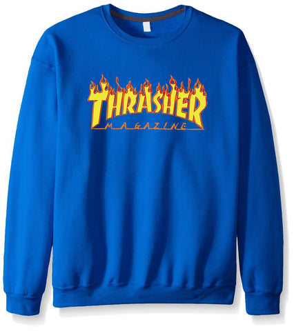 Image of THRASHER Sweatshirts - THRASHER Sweatshirts Series Men's sweatshirt Hip Hop Super Cool Fleece Sweatshirt
