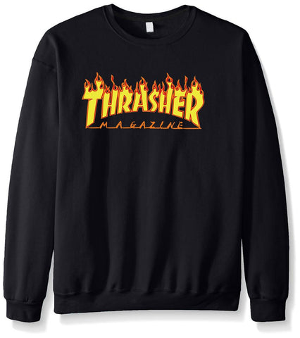 Image of THRASHER Sweatshirts - THRASHER Sweatshirts Series Men's sweatshirt Hip Hop Super Cool Fleece Sweatshirt