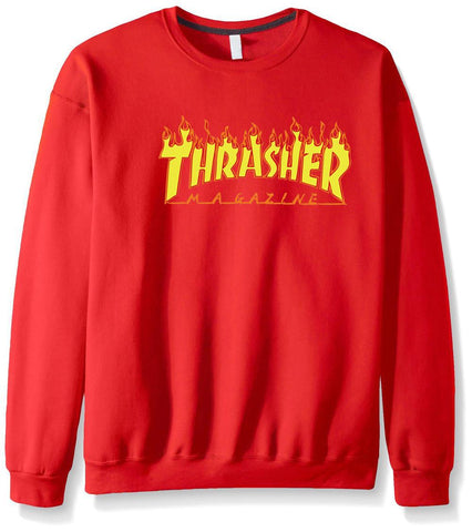 Image of THRASHER Sweatshirts - THRASHER Sweatshirts Series Men's sweatshirt Hip Hop Super Cool Fleece Sweatshirt