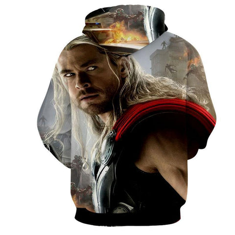 Image of The Avengers Thor Hoodies - Pullover White Hoodie