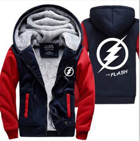 Image of The Flash Jackets - Solid Color The Flash Movie Series The Flash Sign Fleece Jacket