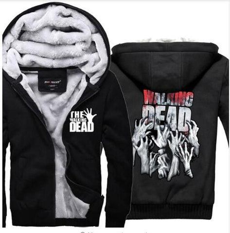 Image of The Walking Dead Jackets - Solid Color The Walking Dead Movie Series Terror Icon Super Cool Fleece Jacket