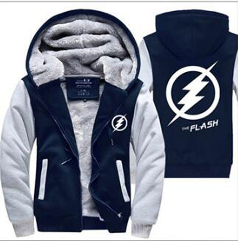 Image of The Flash Jackets - Solid Color The Flash Movie Series The Flash Sign Fleece Jacket