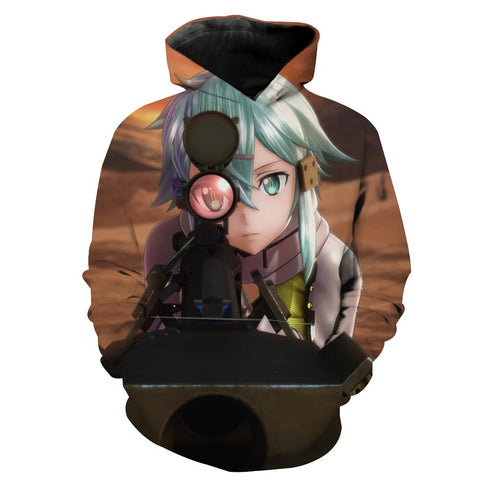 Image of Sword Art Online Sinon Hoodies -  Pullover  Collimation Yellow Hoodie