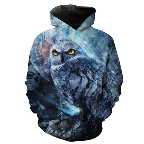 Image of Epic Creepy Owl  Hoodies - Owl  Pullover Hoodie