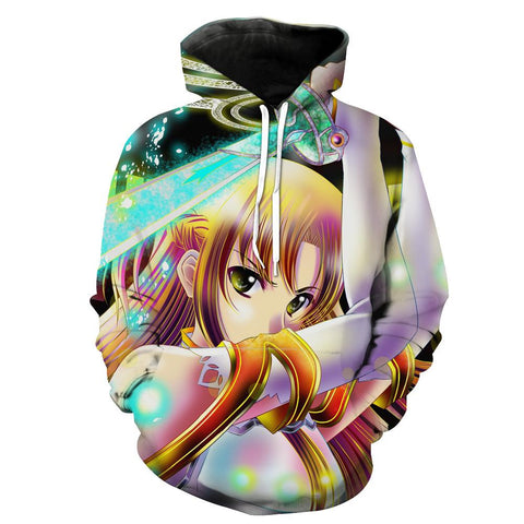 Image of Sword Art Online Yuuki Asuna Hoodies - Pullover Fighting Hoodie