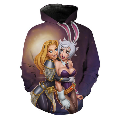 Image of League of Legends Lux and Riven Hoodies - Pullover Disney Style Hoodie