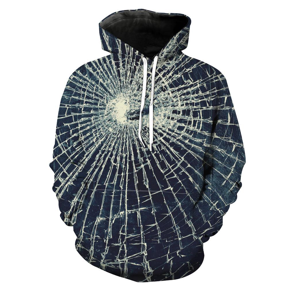 Epic Broken Glass Hoodies - Epic Printed  Pullover Hoodie