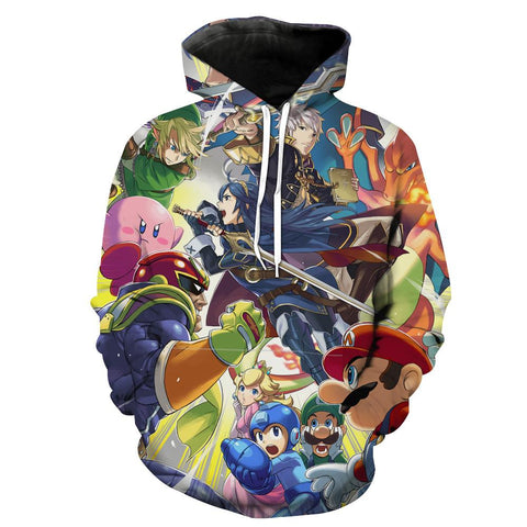 Image of Super Smash Bros Hoodies - Video Game Pullover Hoodie