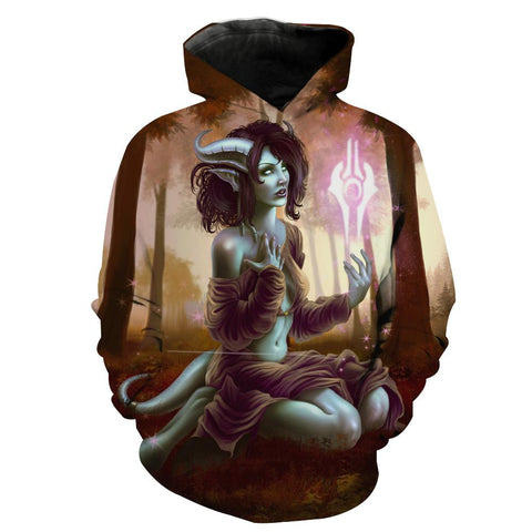 Image of World of Warcraft Draenei Hoodies - Pullover Sexy Draenei Apparel Hoodie