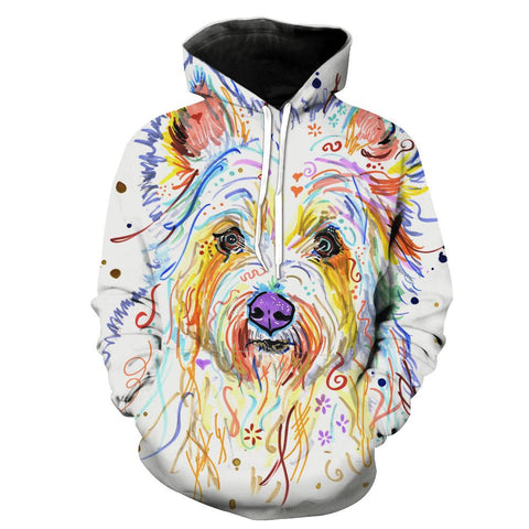 Image of Colorful Dog Hoodie - Dog Printed Clothing