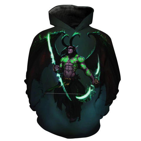 Image of World of Warcraft Sword Illidan Hoodies -  Pullover Black Hoodie