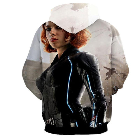 Image of The Avengers Widow Hoodies - Pullover White Hoodie