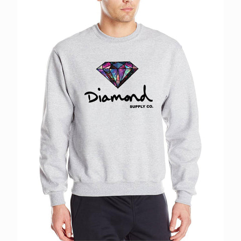 Image of Men's Sweatshirts - Men's Sweatshirt Series Diamond Black Icon Fleece Sweatshirt