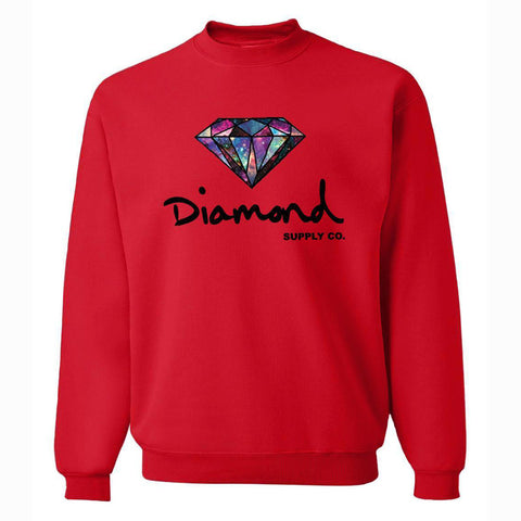 Image of Men's Sweatshirts - Men's Sweatshirt Series Diamond Black Icon Fleece Sweatshirt