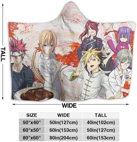 Image of Anime Food Wars Shokugeki No Soma Flannel Hooded Blanket Cloak