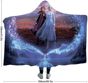 Anna Elsa Wearable Throw Hooded Blanket