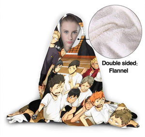 Anime Haikyuu Hinatashoyo Soft Flannel Hooded Blankets