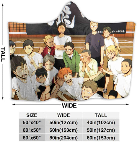 Image of Anime Haikyuu Hinatashoyo Soft Flannel Hooded Blankets