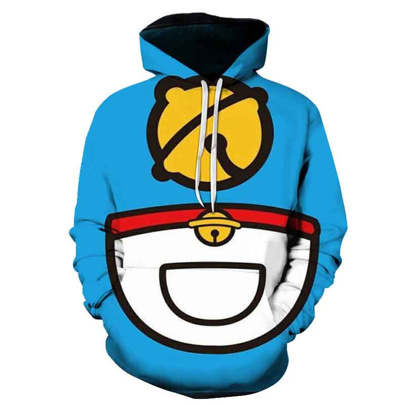 Anime Doraemon Hoodies - 3D Printed Casual Hooded Streetwear | TopWear