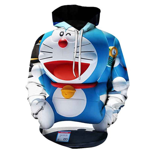 Image of 3D Printed Doraemon Hoodies - Anime Casual Hooded Streetwear