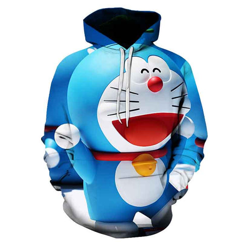 Image of Doraemon 3D Printed Hoodies - Casual Hooded Streetwear