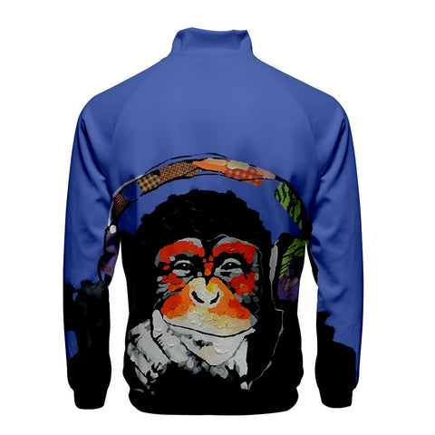 Image of Animal Hoodie —— Colorful 3D Printed Cartoon Orangutan Zip Up Jacket