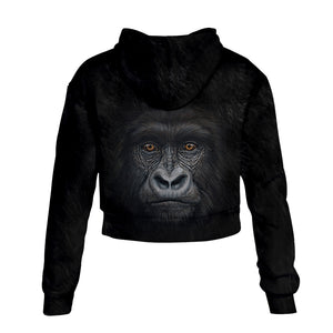 Fashionable Unisex Short Black 3D Print Orangutan Pullover Hoodies