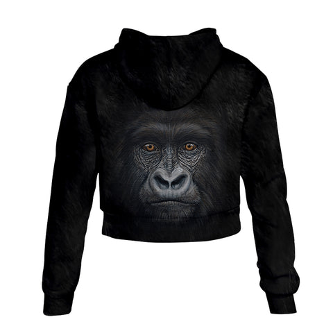 Image of Fashionable Unisex Short Black 3D Print Orangutan Pullover Hoodies