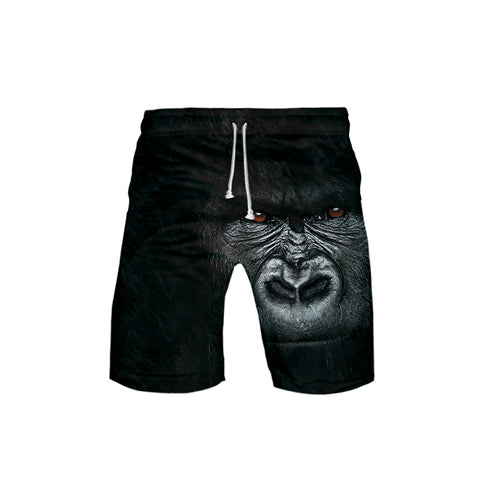 Image of Men‘s Fashionable Black 3D Print Orangutan Shorts
