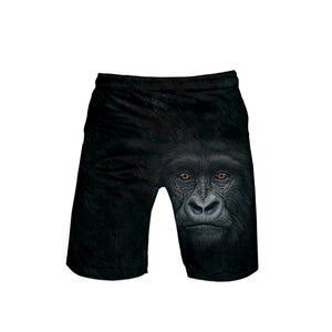 Men‘s Fashionable Black 3D Print Orangutan Shorts