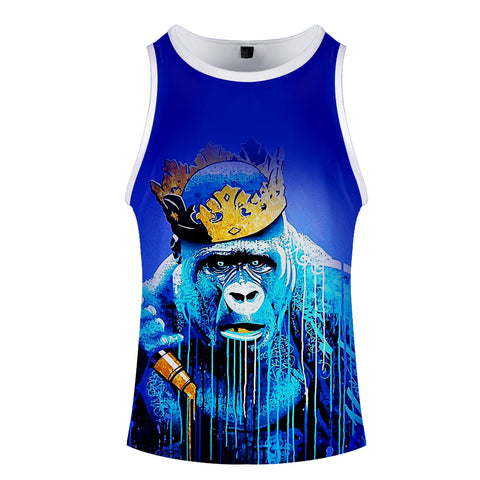 Image of Men‘s Colorful 3D Print Cartoon Orangutan Vest