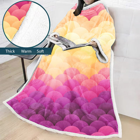 Image of 3D Digital Printed Blanket With Sleeves-Scale Blanket Robe
