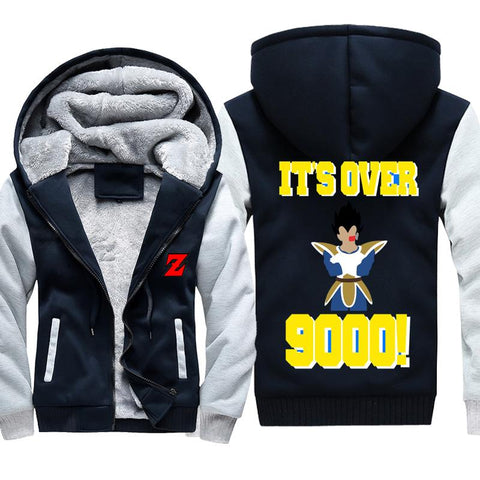 Image of Dragon Ball Z Jackets - Vegeta It's Over 9000 Fleece Jacket