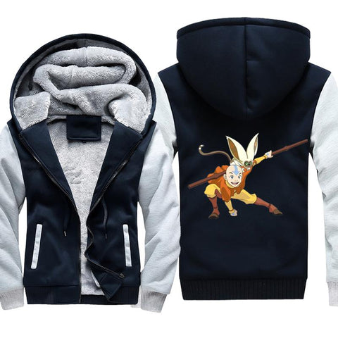 Image of Avatar the Last Airbender Aang and Momo Jacket - Zip Up Fleece Jacket