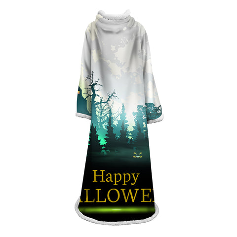 Image of 3D Digital Printed Blanket With Sleeves-Blanket Robe Halloween Party