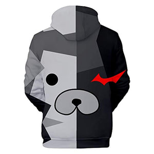 Anime Danganronpa Hoodies - Unisex Monokuma Black&White 3D Pullover Hoodie