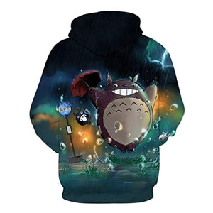 Cartoon Totoro Hoodie - Unisex 3D Print Hooded Pullover Sweatershirt