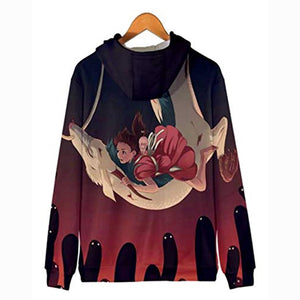 Anime Spirited Away Hoodies - 3D Zip Up Hooded Jacket for Adult