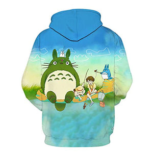 Cartoon Totoro Hoodie - Unisex 3D Print Hooded Pullover Sweatershirt