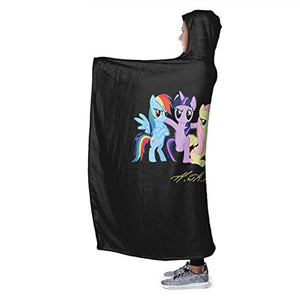 My Little Pony Hooded Blanket - 3D Print Fleece Wearable Hooded Blanket for Kids Teens Adults