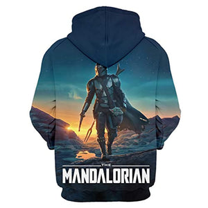 Star Wars Hoodies - Mandalorian Blue 3D Print Hooded Jumper with Pocket