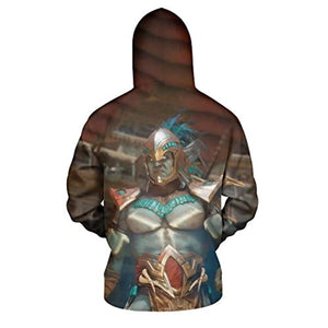 Mortal Kombat Hoodie - Kotal Kahn Grey Unisex 3D Full Print Pullover Drawstring Hoodie