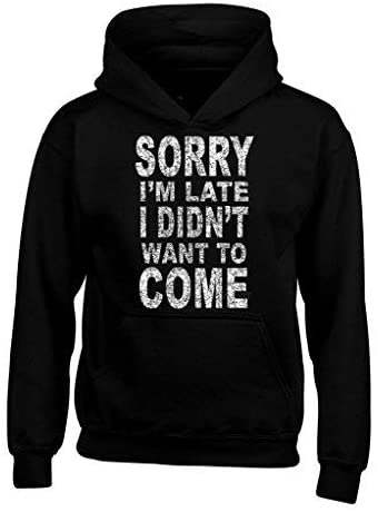 Image of Sorry I'm Late I Didn't Want to Come Funny Hoodies with Sayings